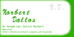 norbert dallos business card